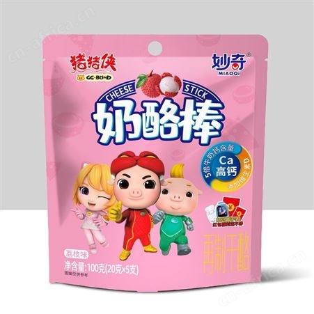 妙奇猪猪侠儿童奶酪棒多味100g再制干酪高钙美味