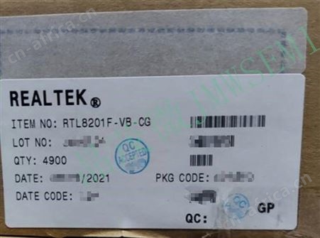 RTL8201F-VB-CGRTL8201F-VB-CG REALTEK瑞昱 以太网收发器