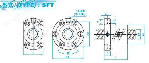 SFT2005滚珠丝杆图