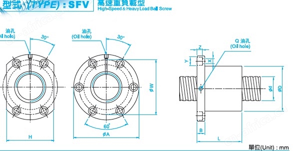 SFV2005滚珠丝杆图