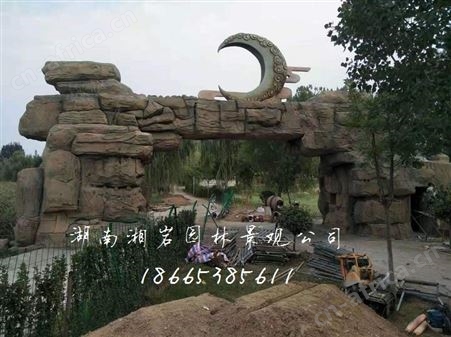 南昌湘岩园林假山 空心塑石假山制作 景区仿真塑山 水池塑石假山设计公司