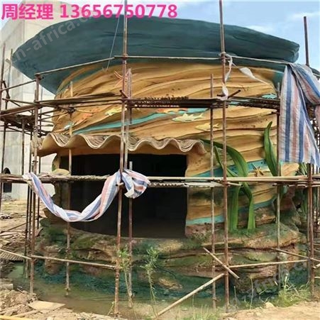 水泥直塑假山 沈阳生态酒店公园假山 大气磅礴