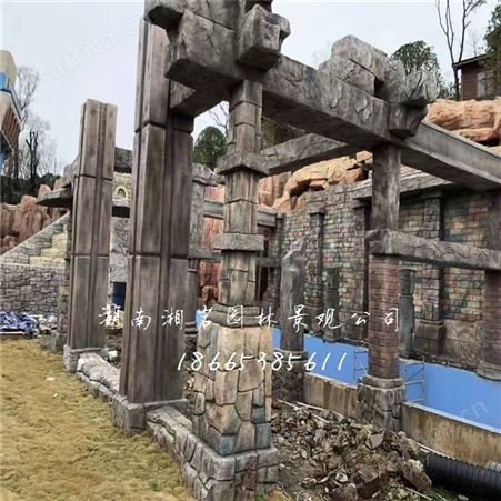 常德湘岩园林假山 空心塑石假山制作 景区仿真塑山 水池塑石假山设计公司
