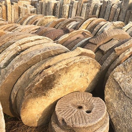 花岗岩仿古石雕石磨盘 公园庭院做旧工艺品摆件 自然纹理