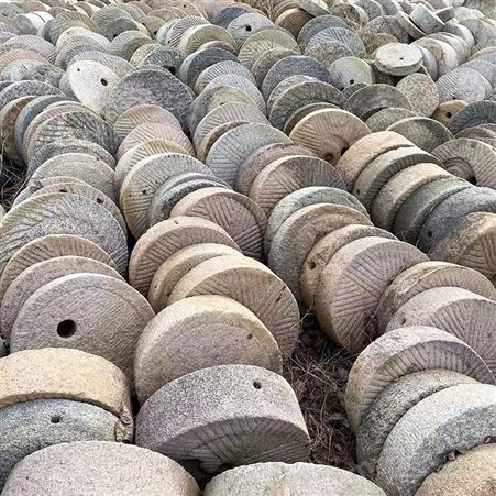 老旧石磨盘 花岗岩石磨 景区公园铺路装石磨片 文建石材