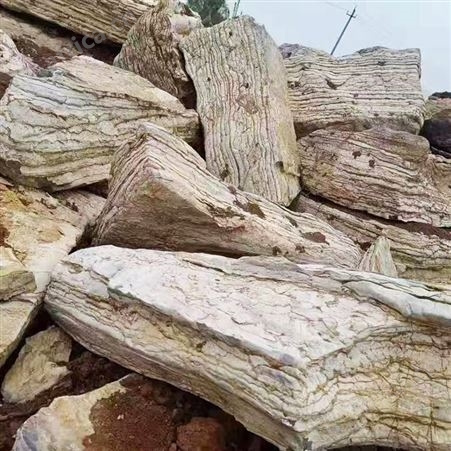 龟纹石假山石料 庭院鱼池自然园林景观石 河道驳岸护坡假山石头