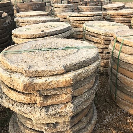 花岗岩仿古石雕石磨盘 公园庭院做旧工艺品摆件 自然纹理