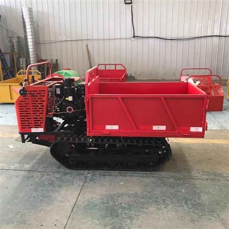 手扶式座驾式履带运输车 1.2吨液压自卸爬山虎 果园运输翻斗车
