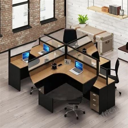办公屏风电脑桌位 4/6人简约卡座工作位职员办公桌椅组合