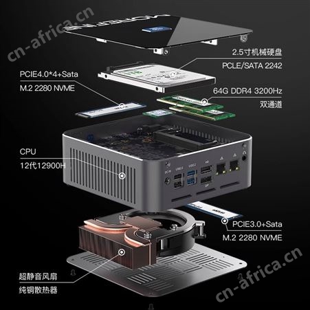 i9-12900H迷你主机morefine摩方S600酷睿12代i7办公家用mini电脑