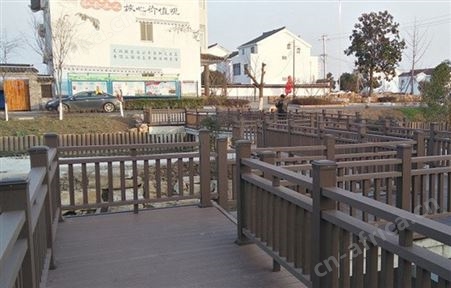 景道河道木塑护栏 防腐防晒PE防撞栏 市政工程格栅栏