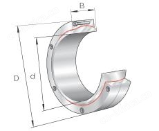 大的关节轴承 GE..-DW, 根据 DIN ISO 12 240-1 标准，免维护