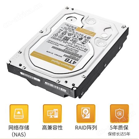 西数WD WD4003VRYZ 4T 金盘企业级机械硬盘NAS网络存储SATA7200转