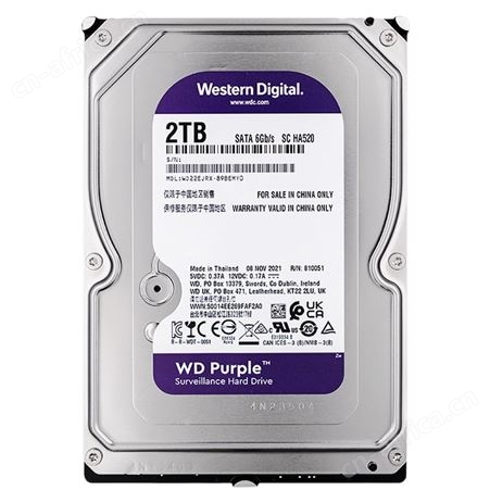 西数WD WD22EJRX 2T 紫盘 NAS网络存储监控硬盘SATA接口垂直CMR