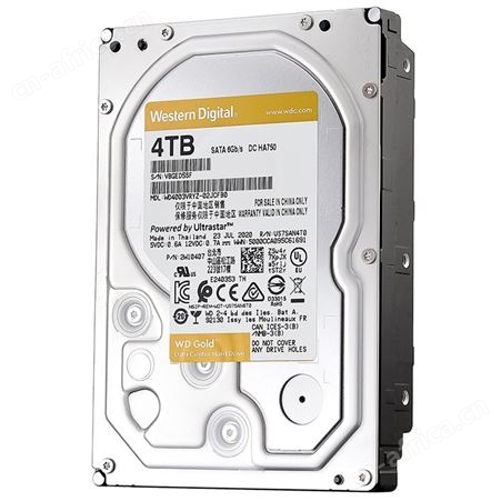 西数WD WD4003VRYZ 4T 金盘企业级机械硬盘NAS网络存储SATA7200转