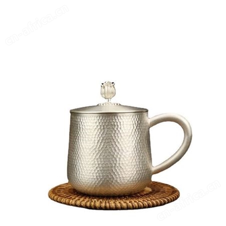 银水杯999主人杯纯银茶杯子单杯茶盏礼品套装功夫茶带盖茶缸