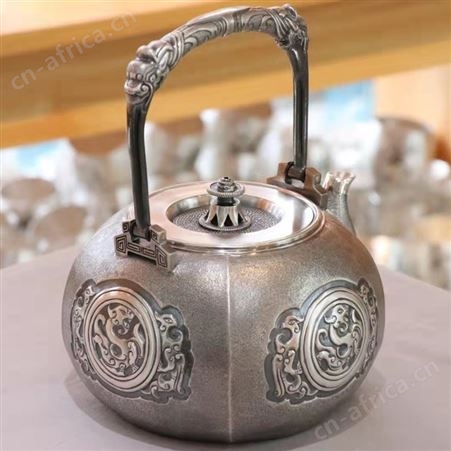 龙马精神银壶手工纯银烧水壶一张打足银999日式煮水壶茶道家用壶
