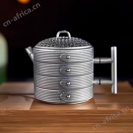 蒸蒸日上 银壶999纯银泡茶壶 茶道家用银茶具套装礼品