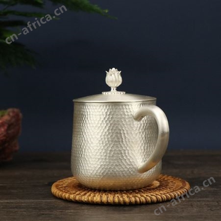 银水杯999主人杯纯银茶杯子单杯茶盏礼品套装功夫茶带盖茶缸