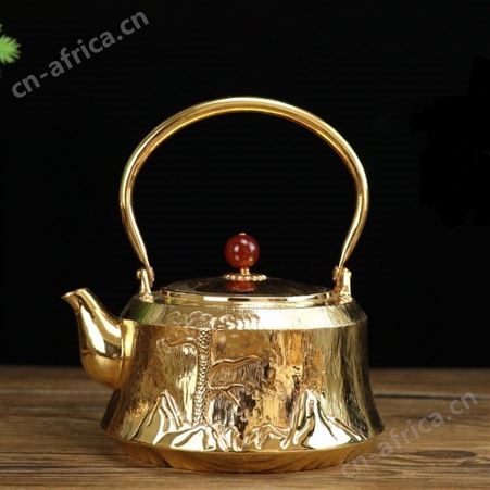 鎏金茶具茶杯999纯银茶器礼品高档功夫茶烧水泡茶壶足银银器水缸
