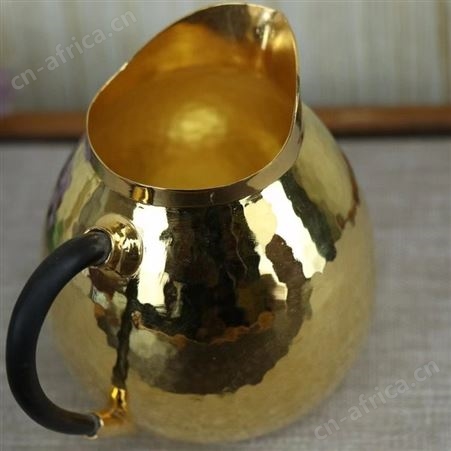带手柄纯银999公道杯分茶器家用高档鎏真金日式茶具茶漏组合