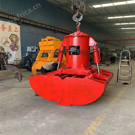 汇能建筑基地贝壳抓沙斗土方岩石液压回转式贝壳斗河道清淤蚌壳斗