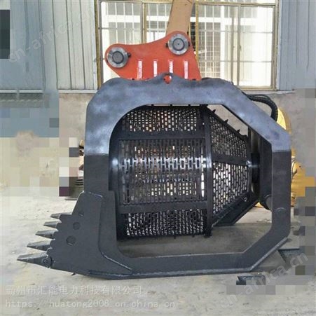 汇能建筑沙场液压滚筒筛滚筒式河道筛石挖斗液压驱动挖机滚筒筛