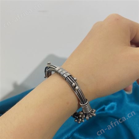 意轩新款手工编织手镯女泰银复古个性手环古法工艺厂家直供