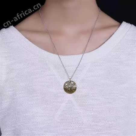 实心圆牌吊坠平安扣吊坠女荷花项坠挂绳钥匙扣莲蓬银牌鲤鱼