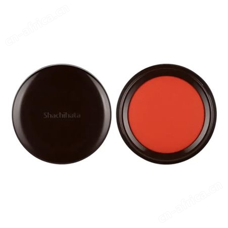 日本旗牌Shachihata圆形朱肉印台大号油性颜料系朱色快干红色印油